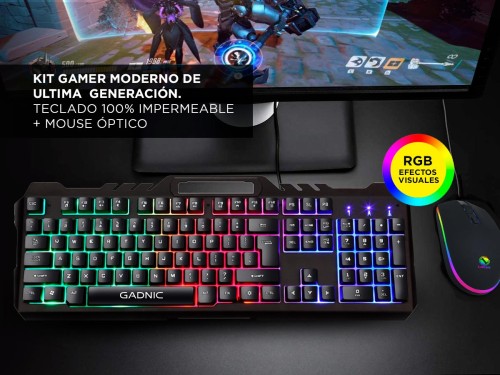 Kit Gaming Teclado + Mouse RGB USB Retro Iluminado