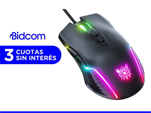 Mouse Gamer Onikuma CW905 Negro DPI 6400 con Luz RGB