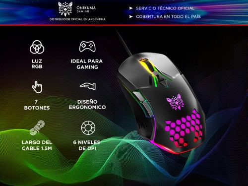 Mouse Gamer Onikuma CW902 con Luz Led Rgb