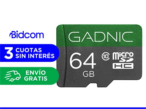 Memoria Micro SD Gadnic 64gb Clase 10 + Adaptador