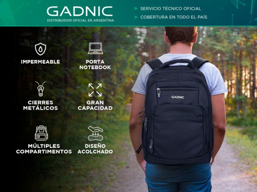 Mochila Impermeable Gadnic Portanotebook y Cierre Antirrobo