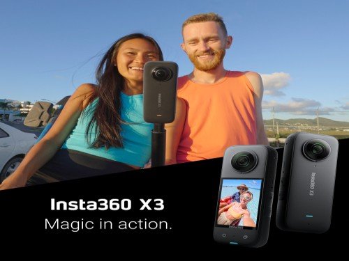 Camara de Accion insta360 x3 5.7k sensor 0.5" 72Mp sumergible