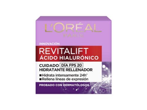 Loreal Crema Facial Día Con Ácido Hialurónico FPS 20 Revitalift 50 Ml