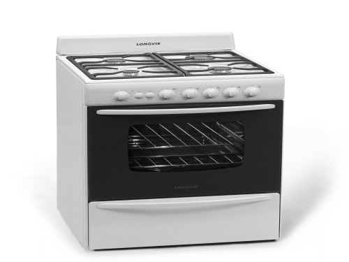 Cocina A Gas Longvie 13601bf 60cm Blanca Cajón Parrilla