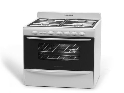 Cocina A Gas Longvie 13601bf 60cm Blanca Cajón Parrilla