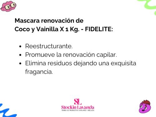 Mascara renovación de Coco y Vainilla X 1 Kg. - FIDELITE