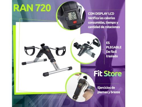 Bicicleta Fija Pedalera Rehabilitación Plegable Ranbak 720 visor Dig