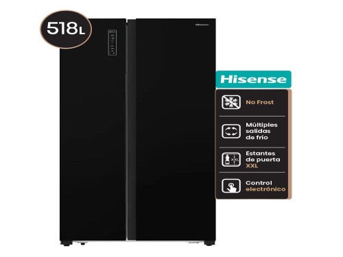 Side by Side Hisense RC-67WSG NE 492 lt negra