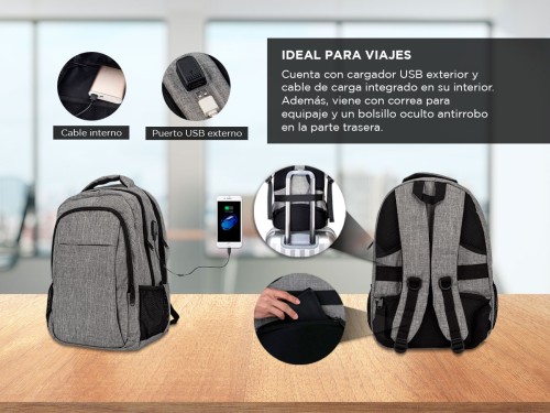 Mochila Resistente al Agua Gadnic MRE1282 Puerto USB Notebook