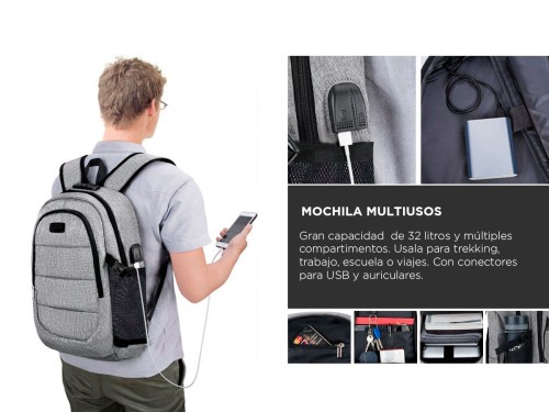 Mochila Antirrobo Gadnic M126B Impermeable Para Notebook