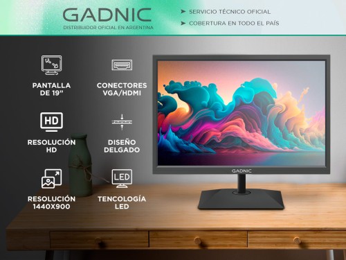 Monitor Led Gadnic 19 Pulgadas HD