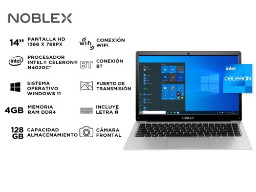 Notebook Noblex Intel Celeron N4020C 1284Gb 14 Pulgadas Windows 11