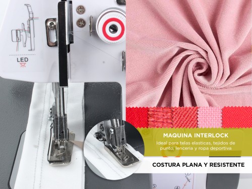 Máquina de Coser Gadnic Collareta Interlock de 3 Hilos Semi Industria