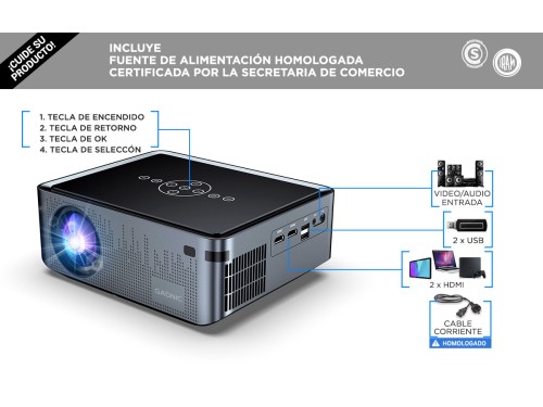 Proyector Gadnic Full HD 1080p