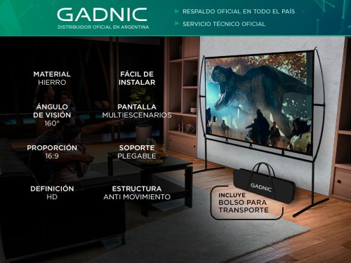 Pantalla de Proyector Gadnic con Soporte Plegable Portátil de 100 pulg