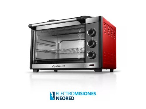 Horno eléctrico ULTRACOMB UC-45ACN doble anafe 45 litros 1600w rojo