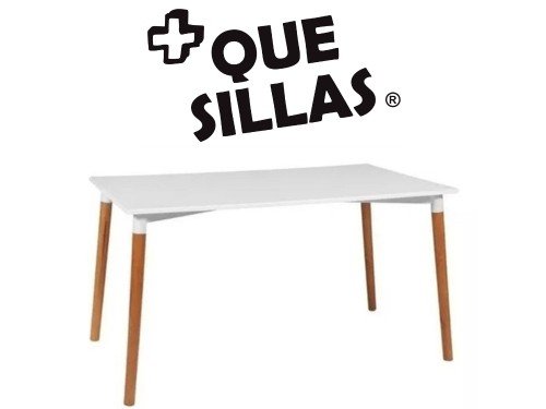 Mesa De Comedor Nordica Rectangular Eames Madera 120 X 80