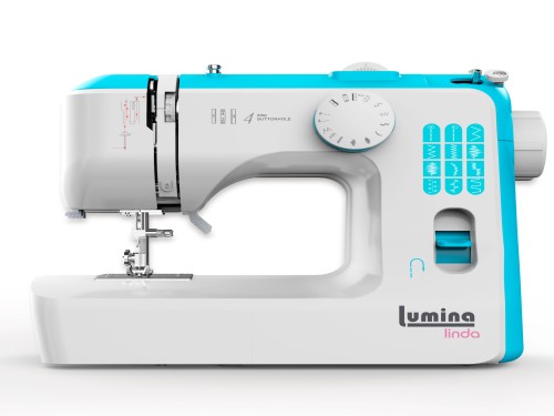 Máquina de coser recta Lumina Linda celeste 12 diseños de puntadas