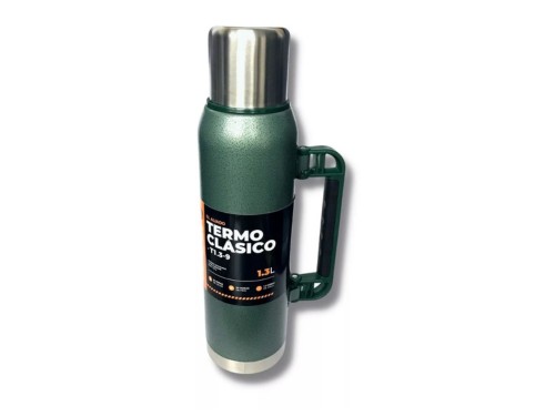 Termo Lüsqtoff 1.30 Lt con Tapón Cebador Manija Verde Militar Tl1.3-9