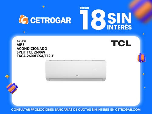 Aire acondicionado split TCL 2600W TACA-2600FCSA/EL2-F