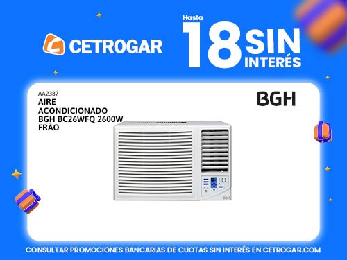 Aire acondicionado BGH BC26WFQ 2600W frío