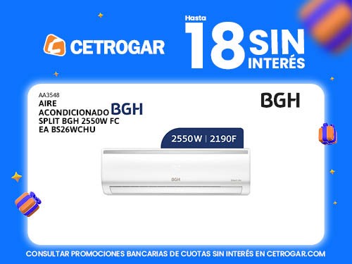 Aire acondicionado split BGH 2550W FC EA BS26WCHU