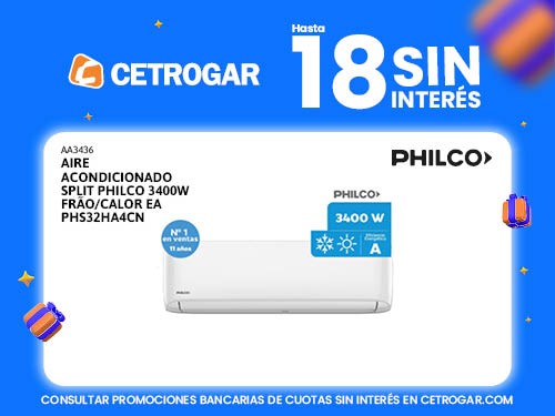 Aire Acondicionado Split Philco 3400W frío/Calor EA PHS32HA4CN