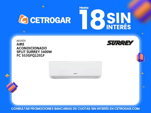 Aire Acondicionado Split Surrey 3400W FC 553GFQ1201F