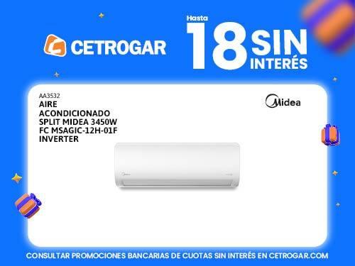 Aire Acondicionado Split Midea 3450W FC MSAGIC-12H-01F Inverter