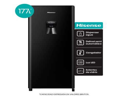 Heladera sin freezer Hisense RL230WB4AU 161 lt negra