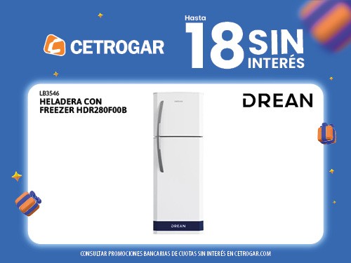 Heladera con freezer HDR280F00B 264 lt blanca Drean