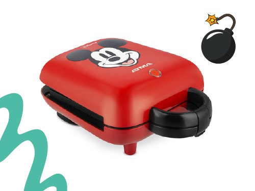 Waflera- Sandwichera ATMA Disney 2 En 1 Rojo