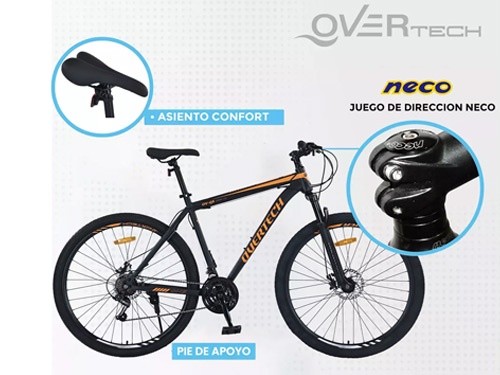 Bicicleta MTB R29 Acero 21v Freno A Disco Overtech