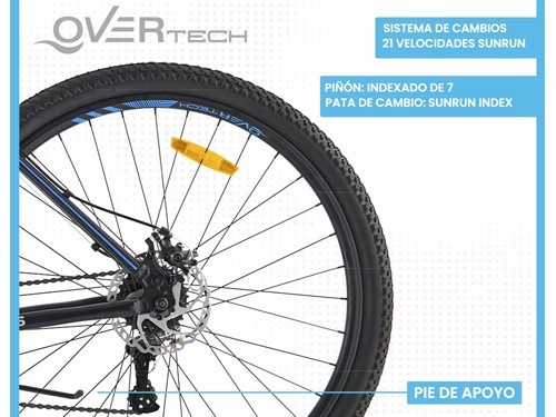 Bicicleta MTB R29 Aluminio 21v Freno A Disco Q6 Overtech Cuotas