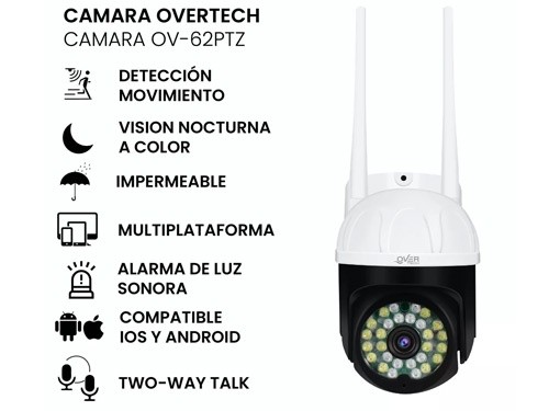 Camara De Seguridad Overtech Ov-62ptz Wifi Detección De Movimiento