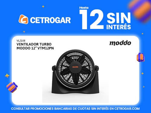 Ventilador Turbo Moddo 12" VTM12PN