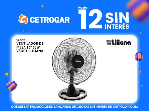 Ventilador de mesa 16" 65W VSOC16 Liliana