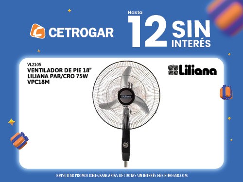 Ventilador de Pie 18" Liliana Par/cro 75W VPC18M