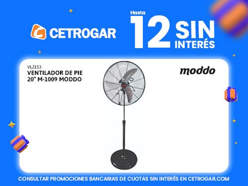 Ventilador de pie 20" M-1009 Moddo