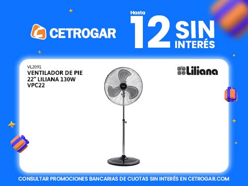 Ventilador de Pie 22" Liliana 130W VPC22