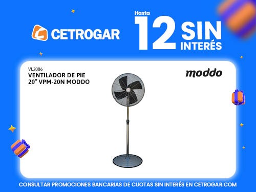 Ventilador de pie 20" VPM-20N Moddo