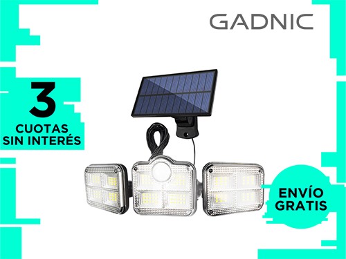 Reflector Solar Luz Led Gadnic 3 Paneles Ultra Potentes