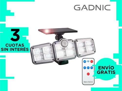 Reflector Led Solar 122 Gadnic DLDS14 Luz Fría + Control Remoto