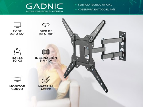 Soporte para Televisor de Pared Gadnic S-BRACK41 De Movimiento Complet