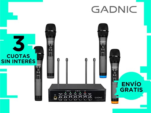 Micrófono Inalambrico Profesional Gadnic BT408 Bluetooth UHF