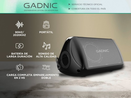 Parlante Gadnic Portátil Con Bluetooth