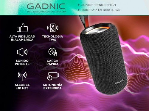 Parlante Portatil EchoGo Gadnic Bluetooth Con Luz RGB