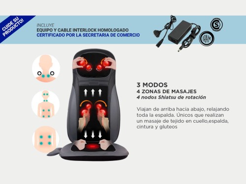 Asiento Masajeador Gadnic Acacia Shiatsu Terapia de Calor