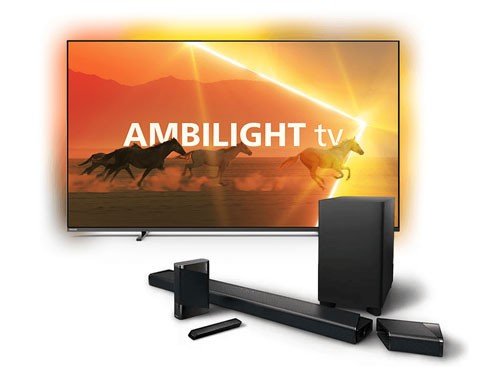 Google TV Philips QLED Mini LED 4K 65" Ambilight + Barra de sonido