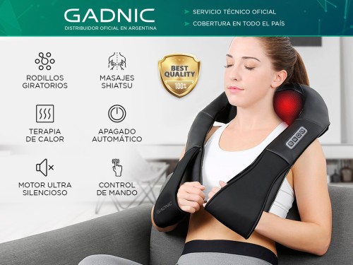 Masajeador Gadnic Ombu Cervical y Lumbar Shiatsu Terapia de Calor